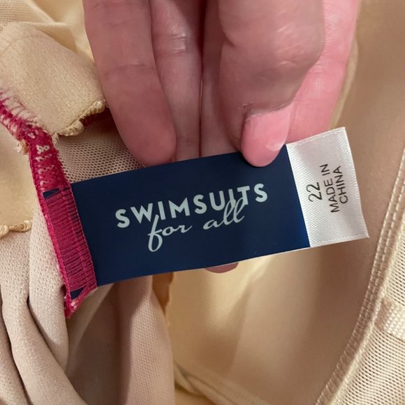 Swimsuits For All Hot Pink Wrap Across Design Top One Piece Bathing Suit Size 22 - Picture 7 of 8